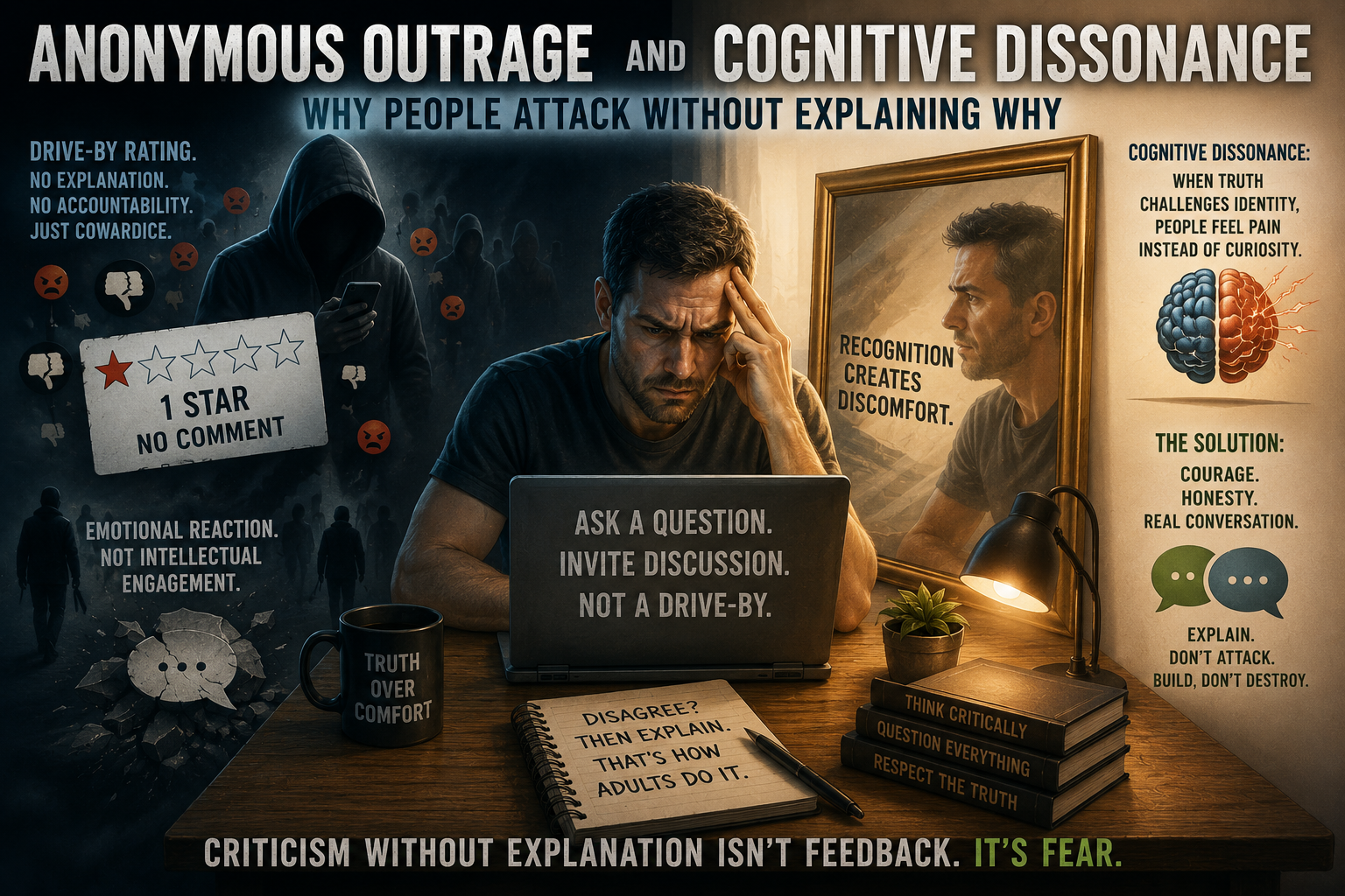 Weekly Gripe: Anonymous Outrage and Cognitive Dissonance: Why People Attack Without Explaining Why