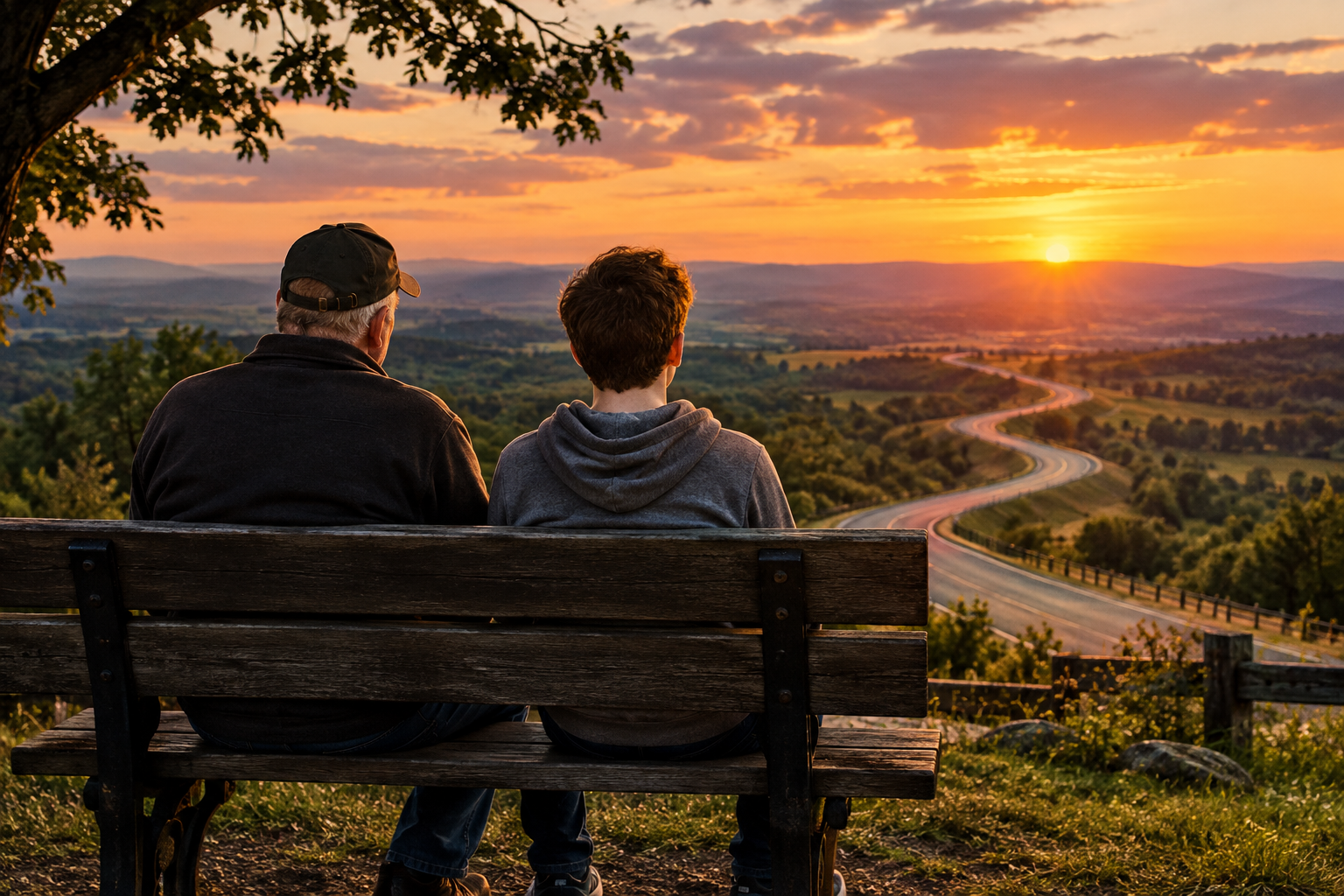 Older man reflecting on life lessons with his younger self